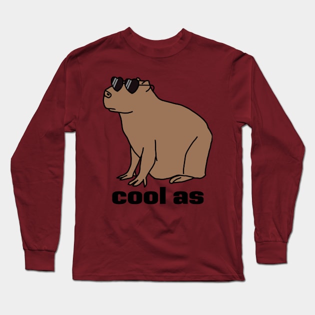 Cool As a Capybara Long Sleeve T-Shirt by ellenhenryart